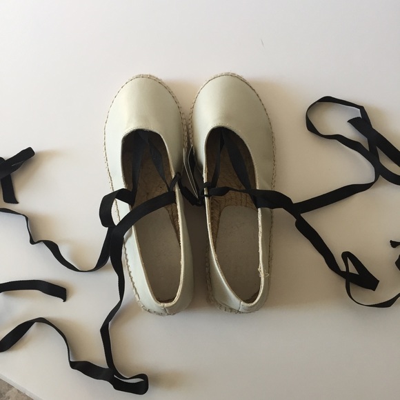 NWT Zara Leather Lace-Up Espadrilles - Picture 6 of 8